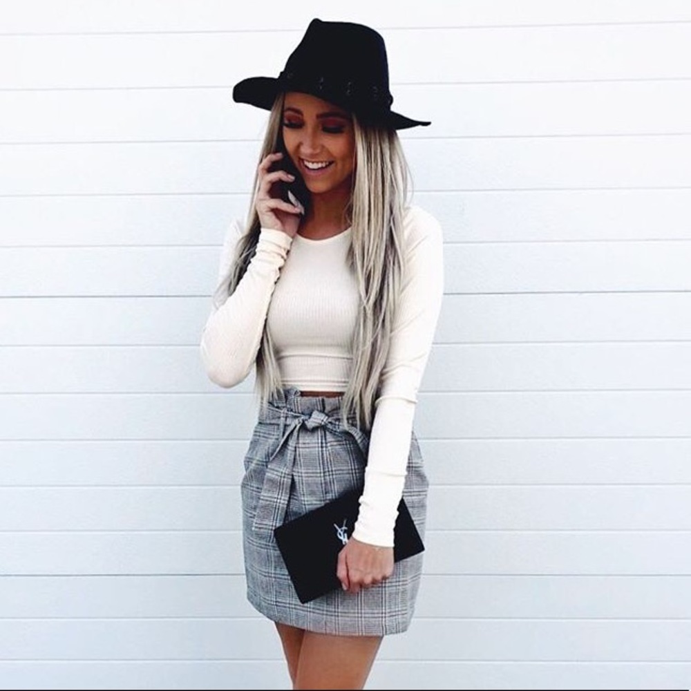 Plaid Taupe Skirt